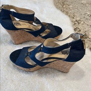 Karl lagerfeld denim platform sandals